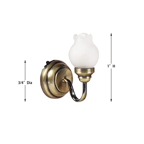 1:12 Scale Dollhouse Wall Sconce - Brass Battery Operated Led Light #TOP3