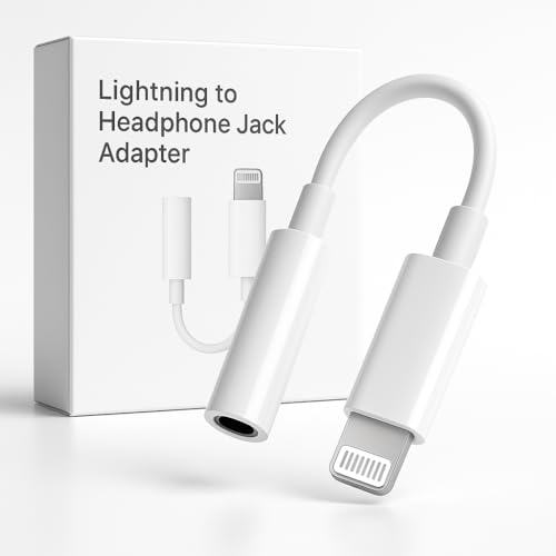Image of Apple-MFi Certified-Lightning to 3.5mm Headphone Jack Adapter, 3.5mm Headphone AUX Audio Dongle Adapter for iPhone 14 13 12 11 Pro Max XS XR X 8, Support All iOS & Music Control
