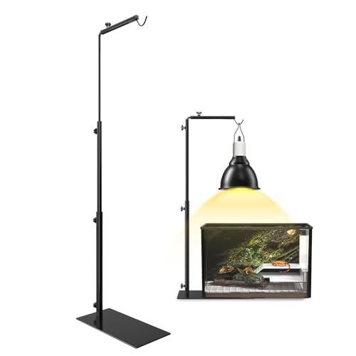 GlowUp Support de Lampe Chauffante pour Reptiles, Réglable Hauteur 40 à 93 cm, Support de Lampe pour Terrarium pour Tortues, Araignées (Sans Lampes)