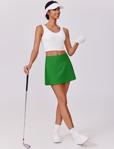 Image of PINSPARK Womens Tennis Skirt High Waisted Golf Skort with 2 Pockets Stretchy Athletic Skirts for Workout Pickleball Running