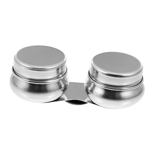 Operitacx Stainless Steel Oil Can Double Hole Cup for Brush Cleaning Pigment Mixing