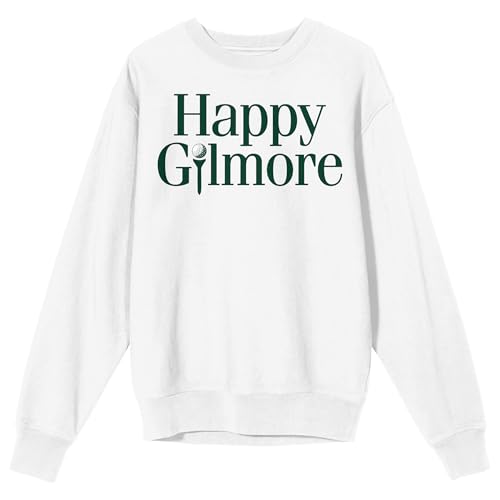 Bioworld Happy Gilmore Golf Logo Crew Neck Long Sleeve Adult White Sweatshirt