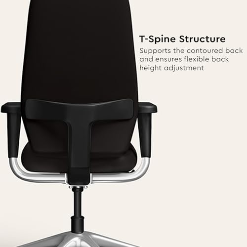 Image of Interio by Godrej Chair, Marvel High Back Leatherette Ergonomic Office Chair (Black Ink), 1 Year Warranty, Adjustable Armrest