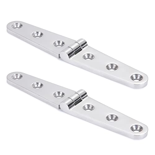 9Tong hochglanzpoliert Stahltür Schrankscharniere rostfreier Stahl Scharnier für Marineboot SUS316 152.5mm x 28mm 2stück