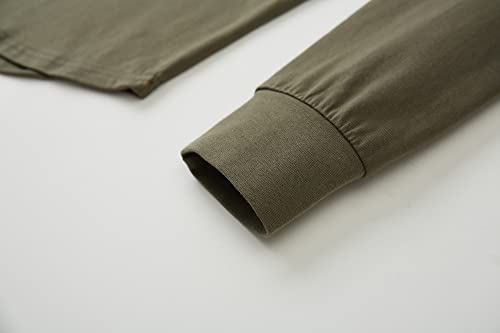 KLIEGOU Mens 100 Cotton Crewneck Pre-Shrunk Shirts Hipster Hip Hop Longline Long Sleeve T Shirt