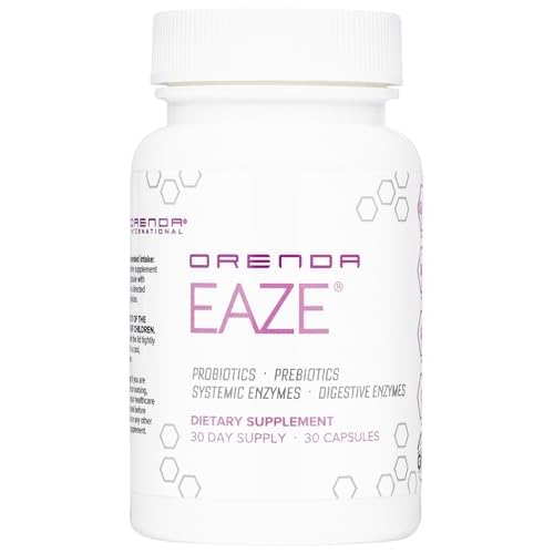 Orenda Eaze®: Gut Wellness Capsules | 6-in-1 Digestive Support with Probiotics, Endospores, Peptizyme-SP EN, Prebiotics, and Digestive Enzymes – Elevate Your Gut Health Today – 30 Capsules