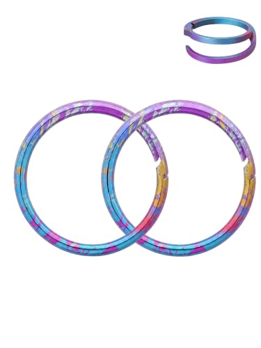 Image of Titanium Key Rings Heavy Duty Side Push Easy Open Split Keychain Rings