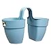 Price comparison product image elho Vibia Campana Flower Twin 21 - Planter for Balcony & Outdoor - Ø 20.5 x H 26.5 cm - Blue/Vintage Blue