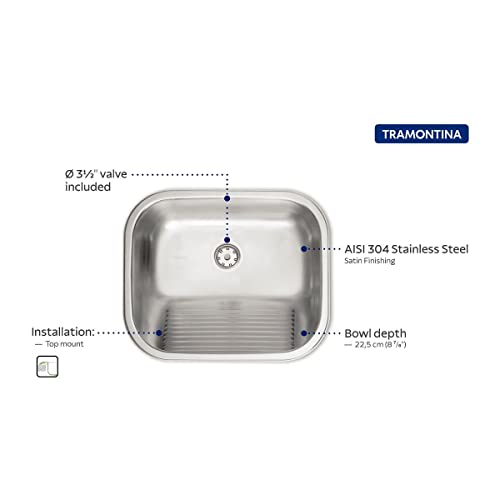 Tanque de Encaixe em Aço Inox Acetinado 50X40cm, Tramontina, 94400107