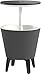 Keter Modern Cool Bar Outdoor Patio Furniture and Hot Tub Side Table with 7.5 Gallon Beer and Wine Cooler, Dark Grey