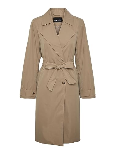 Trenchcoat PIECES Pcjikkie Manteau Femme Coupe Vent Long Anti-Froissement