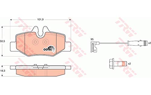 Preisvergleich Produktbild TRW GDB1601 Bremsbelagsatz, Scheibenbremse