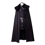 Jon Snow Night watchman Cosplay Costume Outfit Halloween Carnival cos Dress costume (Male M)