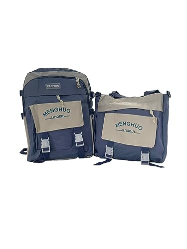 Conjunto Mochila Funcional De Viagem Escolar Azul Com 2 Peças 40cm