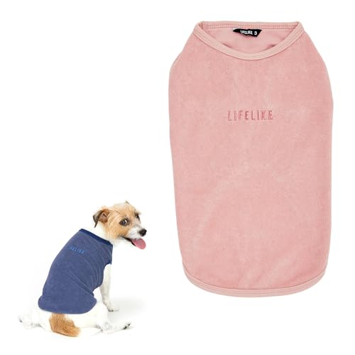 【LIFELIKE公式】デイリーパイルタンク ドッグウェア タンク 小型犬 中型犬 犬 服 春 夏 秋 冬 通年 重ね着 シンプル おしゃれ 犬の服 ペット服 犬服 ペット 洋服 ペット用品 ライフライク (ピンク, 8号)