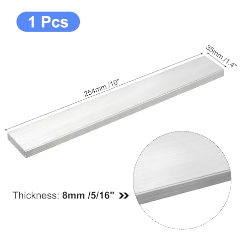 Image of uxcell Square Aluminum Flat Bar, 5 /16 inch Thick 1.4 inch Width 10 inch Length Square Aluminum Bar 6061 Aluminum Flat Plate, 8 x 35 x 254mm T6511 Solid New Mill Stock for Industrial Building