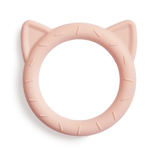 Image of mushie Silicone Baby Teether Toy | Cat (Blush)