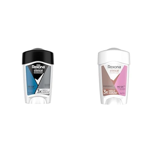 Rexona Men Clinical Protection Erkek Clean Scent 3x Güçlü Koruma 45 ml x1 + Rexona Clinical Protection Kadın Confidence 45 ml x1
