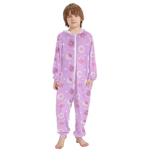 Gugusary Sweet Donuts Kids Onesie Costume Comfy Hoodie One Pieces Jumpsuits for Girls Boys 13-14 Years