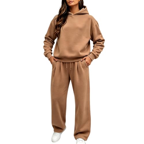 Shiketong Women's 2 Piece Hooded Lounge Set Matching Sweatsuit
