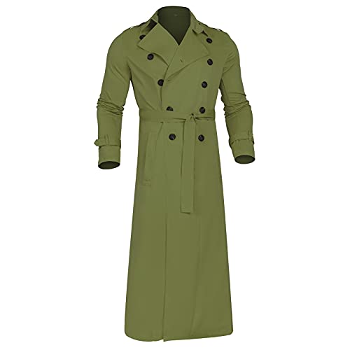 Casaco masculino para inverno masculino fino elegante trench coat casual trespassado lapela manga lo