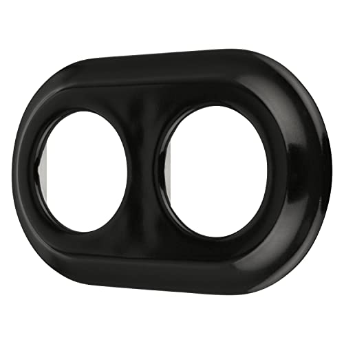PR1 Series Porcelain Retro Frame Double Socket Black, 173 x 100mm I Höhe 13mm