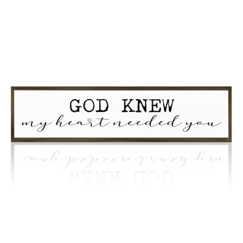 Romantic Decor Sign, Decorative Wooden Box Signs, Couple Bedroom Decor, Wedding Decoration, Bride To Be Decorations, Christian Wall Decor, God Knew My Heart Needed You Sign 17.8x4x1.2 inches 4