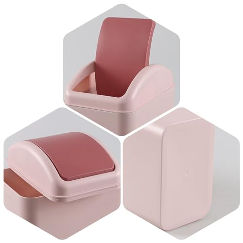 Caneca de basura rectangular rosa plástico 14 litros miniatura 2