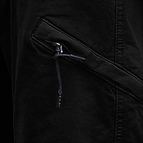 Cargo Pants for Men Baggy Straight Leg Sweatpants Elastic Waist Drawstring Cotton Athletic Pants with Zip Pockets3