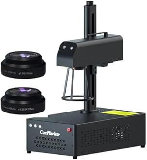 ComMarker B4 30W Fiber Laser Engraver Machine, LightBurn Compatible Laser Engraving with 2 Different Size Lens,2-in-1 Desktop and Handheld Fiber Laser Marking Machine for Jewelry,Sliver,Gold,Tumblers