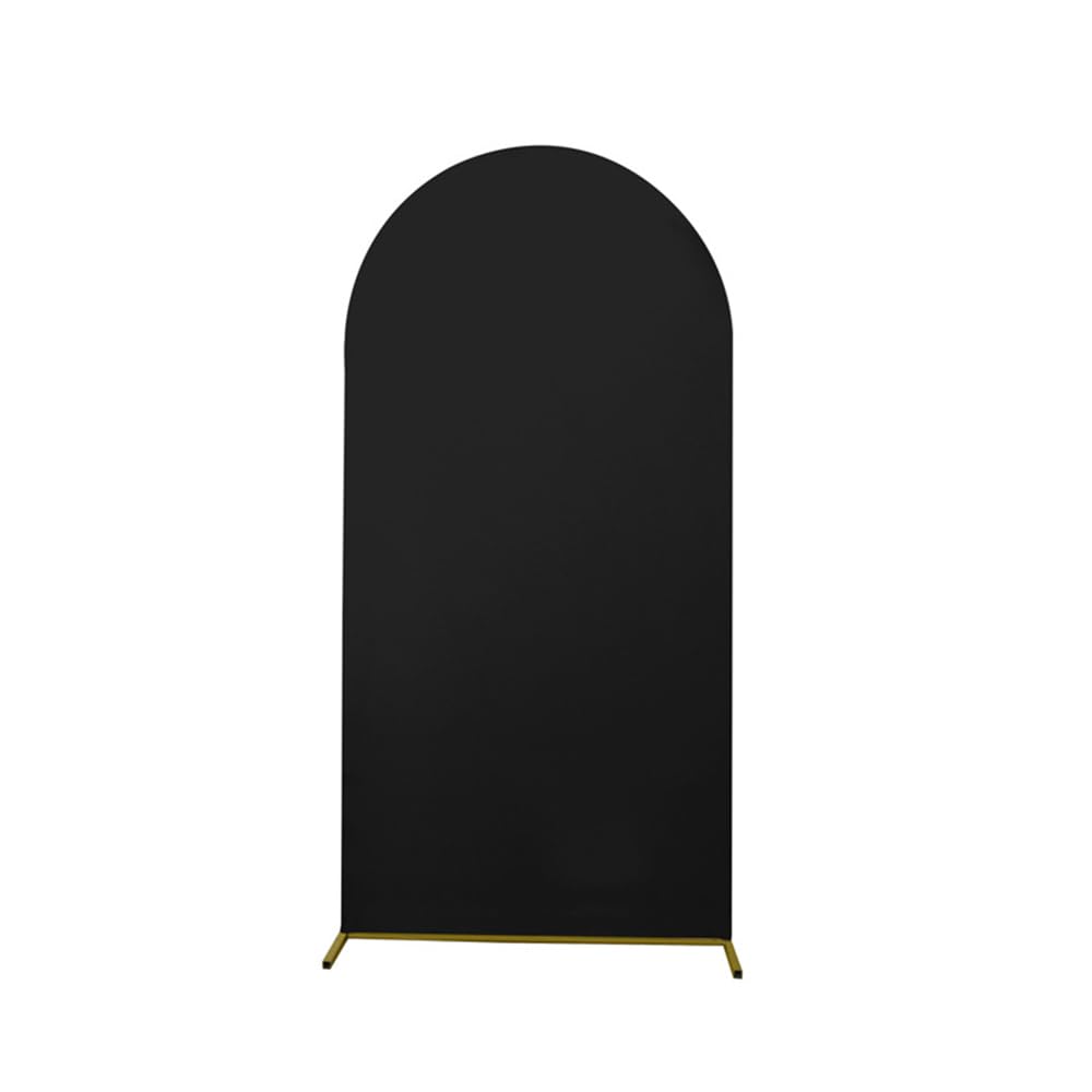 Odot Arch Backdrop Cover Round Top Wedding Arch Backdrop Cover Elegant Romantic Spandex Backdrop Arch Stand for Birthday Party Wedding Garden Decoration -12 Colors (5ft/150x65cm,Black)