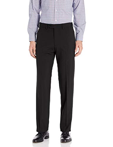 Palm Beach Men's Expander Plain Dress Pant, Charcoal, 60W Regular