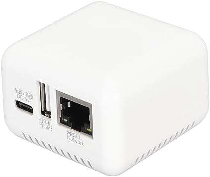 USB 2.0 Network Print Server, Wireless & LAN Print Share Adapter for/Android/Linux, Type-C Powered, Supports 256GB & 95% USB Printers