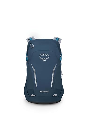 Image of Osprey Hikelite 18L Lightweight Hiking Backpack - Durable Travel Daypack with Rain Cover for Men and Women, Atlas Blue