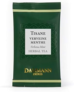 Verveine Menthe - Verbena & Peppermint Herbal Tea, Box of 24 Enveloped Cristal® Teabags, Dammann Frères