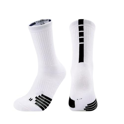 Socks for Fitness, Sports and Casual Outing, Breathable, Machine Washable, High Resilience, Soft, Abrasion-Resistant, Pilling-Resistant, Comfortable - 1 Pack, White