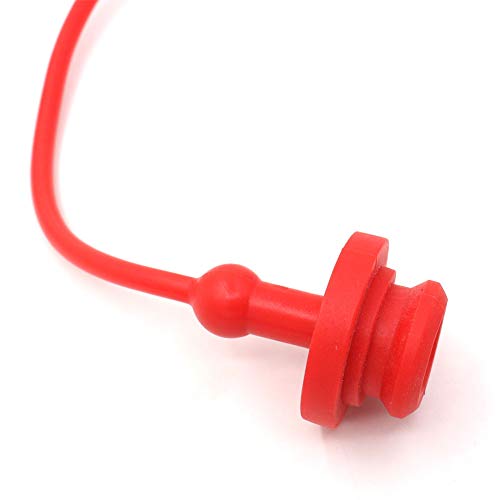 Image of Hydraulic Coupler Dust Cap Plug Set 1 /2 ISO-B,CEKER Hydraulic Dust Covers Male Female Quick Connects Fittings,Red Cap with Retention Ring Keeps Cap Attached to Hose 2Set