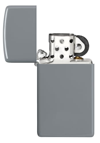 Image of ZIPPO - Flat Grey, Slim - Windproof lighter, refillable, in gift box
