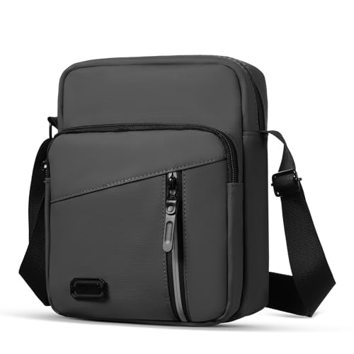 Aucuu Umhängetasche Schultertasche Herren, Wasserdichte Herrentasche zum Umhängen Messenger Bag mit Multi Tasche, Handytasche, Crossbody Bag für Alltag, Business Arbeit und Reise