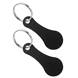 TOYANDONA 2 Stück Edelstahl Einkaufswagenlöser Schlüsselanhänger mit Einkaufswagenchips Rostfrei Leicht und Tragbar für Münzschlitz Entriegelung und Schlüsselanhänger Nutzung