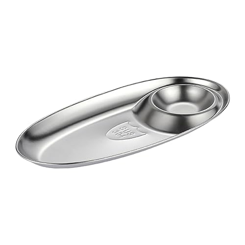 NAMOARLY 1pc 304 Sauce Dish Snack Serving Plates Chips and Dip Serving Dish Mini Dip Bowl Snack Dish Pinch Prep Bowls Appetizer Serving Trays Chip Dip Bowl Condiment Tray Silver re-usable