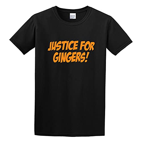 TAOKEBEAR Justice for Gingers Funny Red Head Ginger Hair Jokeo Unisex 100% Cotton Short-Sleeve T-Shirts Black M