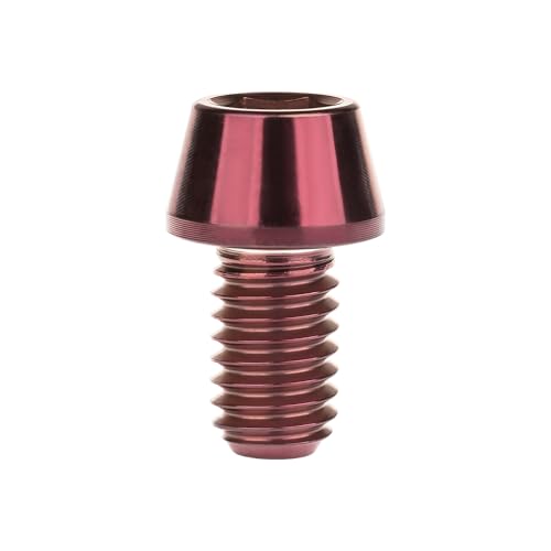 Image of Titanium Ti DIN912 M4 8 10 12 15 20mm Tapered Head Hex Bolts Bicycle Screws Pack of 6 (Burgundy, M4x8mm)