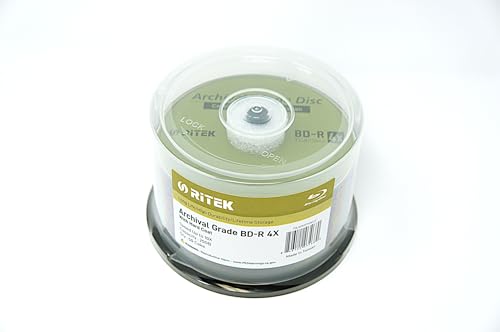 Image of 50 Pack Ritek BD-R 25GB 4X Archival Grade Blank Disc Certified by ADTC Japan