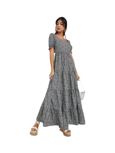 Image of Styli Women Tired Maxi Dress | Flowy Silhouette with Comfortable Fit | Elegant and Stylish Design | Perfect for Casual and Occasion Wear
