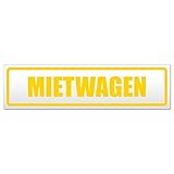 Kiwistar - Autoaufkleber - Mietwagen - Hinweis Sticker selbstklebend für Kfz, Fahrrad, PKW, LKW - 30cm - Gelb - Auto Aufkleber Heckscheibe, Stoßstange