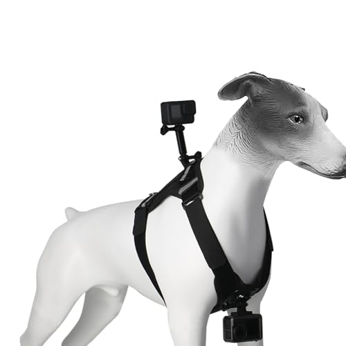 Upgraded Dog Harness Compatible with GoPro Hero 13/12/11/10/9/8 DJI Osmo Action 6/5 Pro/4/3 Insta360 X5/4/3/Ace Pro 2 Adjustable for Small Medium Large Dogs with Quick Release Buckle Mouting Base