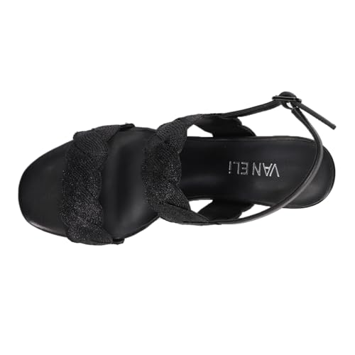 VANELi Womens Lettie Special Occasion Slingback Casual Sandals Casual Mid Heel 2-3" - Black - Size 9 N4
