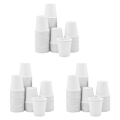 Lodokdre Vasos de papel blanco, pequeños desechables, espresso, dispensador de tazas de , vasos desechables, (paquete de 300) 3 onzas