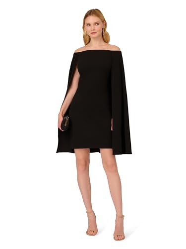 Adrianna Papell Women's Off Shoulder Cape Dress4